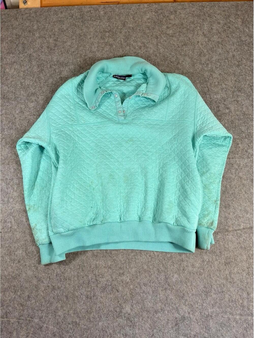 Vtg Patagonia Womens Snap-T Mockneck Pullover Quilted Jacket Blue Sz 12